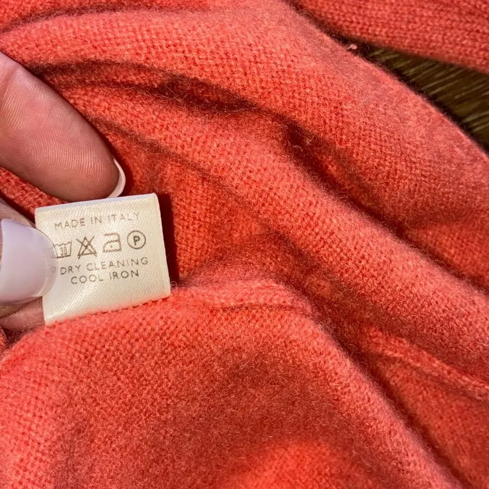 Loro Piana 100% Cashmere Coral Sweater V-Neck Size 40 XS/S